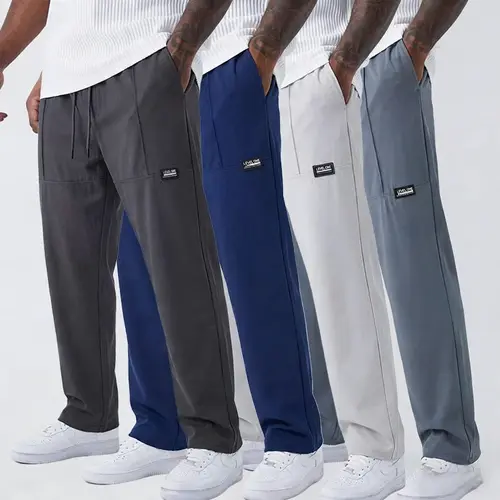 4-Pack Unisex Casual Pants - Ice Silk Fiber All-Season Lightweight Breathable Straight pantalones para hombre Pants with Elastic Drawstring Waistband,, Running, Golf, Office Commuting - Perfect Holiday Gift for Teenagers and Trouser y2k pants 2000s