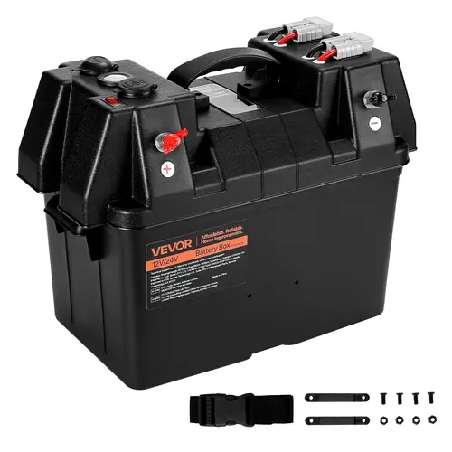 VEVOR Battery Box, Group 24/31 Trolling Motor Battery Box, 12V/24V Marine Batteries Case with PP Shell and Dual Straps, Smart Batteries Case, Suitable for Trolling Motor, Marine,RV & Solar Panel,dorm room inspo,college dorm essentials,dorm haul