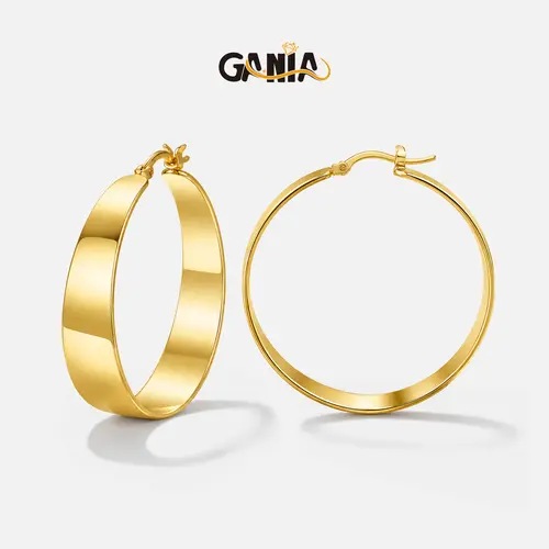 GANIA Hoop Earrings for Women – Electroplated Finish (Brass Base), Lightweight Multi-Size Hoop Set 30/40/50/60mm, Everyday Wear & Gift Choice