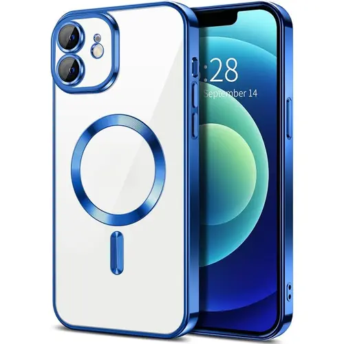 Magnetic Transparent Smartphone Casing, MagSafe-Compatible Slim Soft TPU Cover with Camera Lens & Screen Protector for iPhone 11-17 Pro Max Plus, Shockproof Anti-Yellowing Phone Accessories