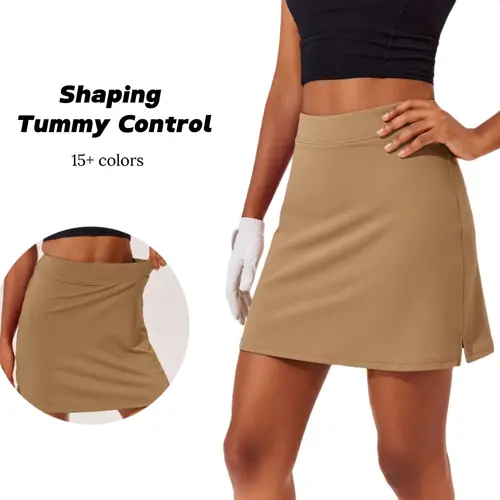 Women's High Waisted Tummy Control Golf Skorts - Breathable, Quick Dry, Plain, with Inner Pockets, Silicone Grippers - Female Athletic Skirt for Hiking, Tennis, Pickleball - 2026 Spring Outdoor Fashion Gift, Sporty Chic, Elastic Waist