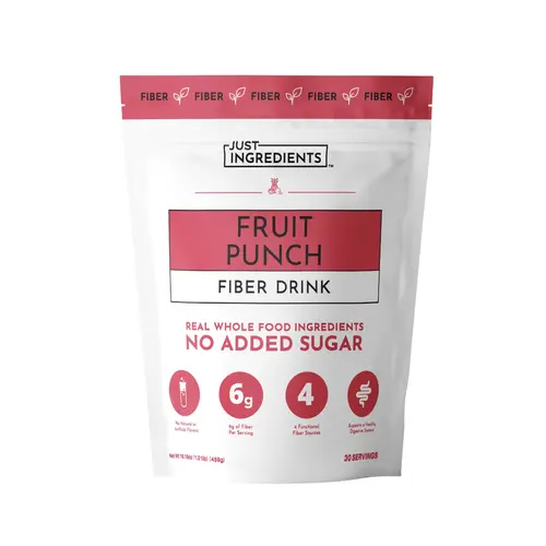 Just Ingredients Fiber Drink - 30 Servings, 6g Fiber, No Added Sugar, Supports Regularity & Digestive Health