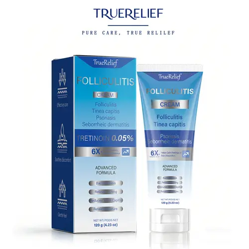 TrueRelief Folliculitis Soothing Cream – Botanical Skin Care for Keratosis Pilaris,Bumps & Rough Skin – Scalp, Face & Body Follicle Care Cream – Helps Soothe Irritated Skin & Improve Skin Texture, 120g