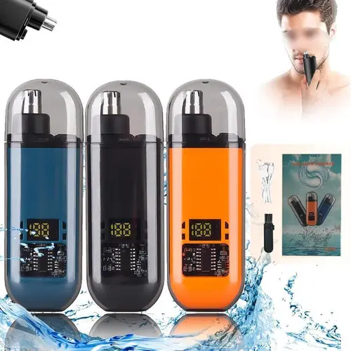 【Father's Day Special Gift】 Professional Painless Portable Electric Ear and Nose Hair Trimmer Clipper,Eyebrow & Facial Hair Trimmer for Men Women ,Rechargeable USB Charging LED Display ,Waterproof Dual-Edged Blades,Safe Nasal Cavity,Easy Clean Lightweight