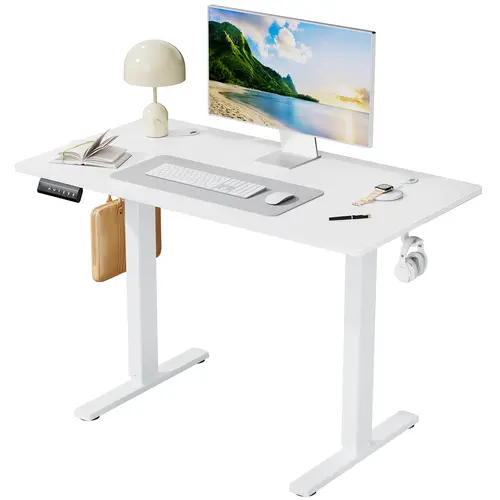 Sweetcrispy Electric Sit Stand Desk - 3 Height Memory Settings, 154 LB Capacity, Anti-Collision Ergonomic Adjustable Computer Desk for Home Office Work & Play, Gaming Use