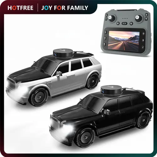 Hotfree 1/24  FPV RC Drift Car Toy, 4WD High‑Speed Remote Control Car with HD Rotatable Elevating On‑Board Camera, Screen‑Mounted Dual‑Joystick Remote, Real‑Time Live Video, Indoor Outdoor Drift Racing Vehicle, Birthday Christmas Gift for Kids Boys Adults