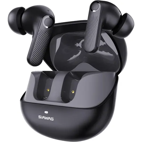 Silicone In-Ear Wireless Bluetooth Earbuds - Active Noise Cancellation, Lightweight, Big Bass, Sweatproof, Durable, Secure Fit with 3 Ear Tip Sizes, Multi-Device Connectivity, Call Receiving, Ideal for Gym, Loud Factories, Audio, Lightweight Wireless Earb
