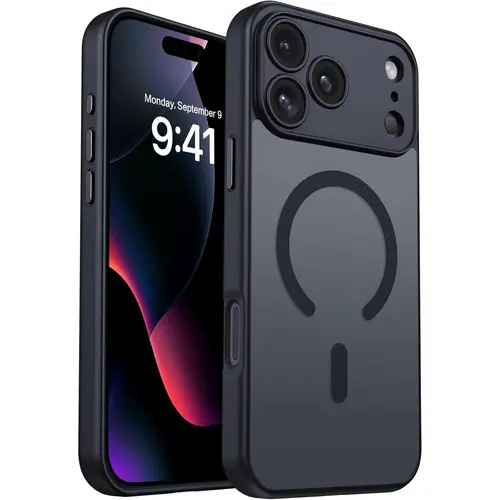 Magnetic for iPhone 17 16 15 14 Plus 13 12 Pro Max Case [Upgraded Full Camera Protection] [Compatible with Magsafe] [Translucent Matte] Drop Protection Shockproof Protective Phone Cover for iPhone 17 Pro Max