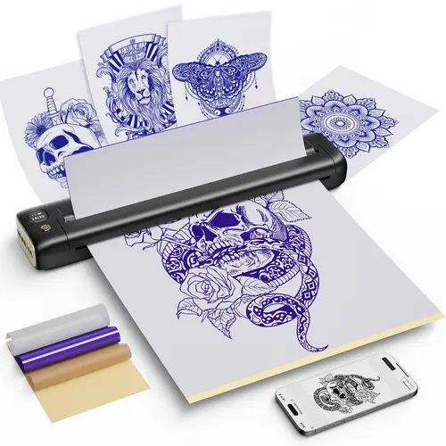 RONGTA-F81S Wireless Bluetooth Tattoo Stencil Printer - Photo Thermal Inkless Portable Printer for Smartphone/PC, Printing Options: A4 Standard, A5 Mini, Purple, Black #TikTokShopHolidayHaul