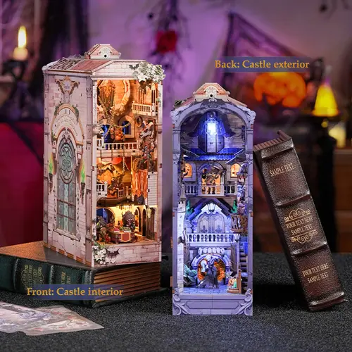 Tonecheer 3D Wooden Handmade Wood Puzzles DIY Book Nook Kit - Carnival Themed, with Spring Glow-Up and Summer Vibes