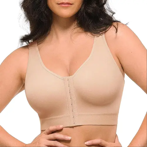 Shapellx Bare Essentials AirSlim Unlined Wireless Back Support Front Closure Bra Back to School