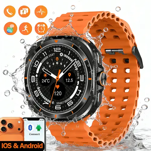 W&O 2026 GPS Bluetooth Smart Watch, 1.43'' HD Touchscreen IP67 Waterproof Fitness Smartwatch with 100+ Sport Modes, Heart Rate Tracking, Sleep Monitor, Message Reminder, Digital Smart Fitness Tracker for Android iOS, Back to School Gift, Gps Smartwatch, W