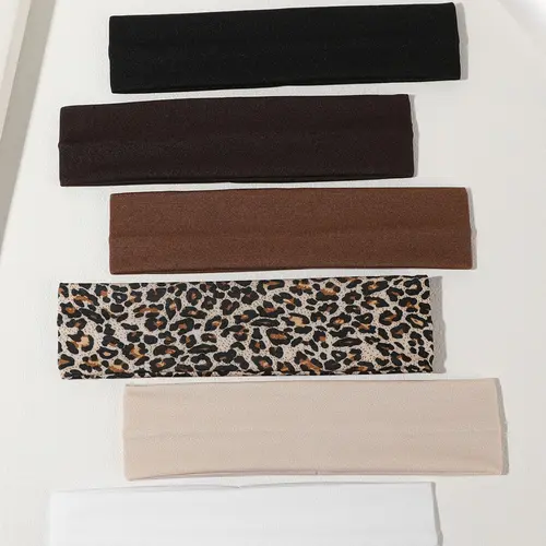 Women's Multicolor Sports Headbands, Workout Headbands, Leopard Print Elastic Sweat Absorbent Hair Bands, Suitable for Yoga Running Skincare Fashion Accessories