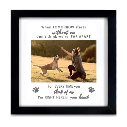 Memorial Square Photo Frame with Kickstand - 9x9 Home Decor Keepsake, 4x6 in Insert, Comforting Message, Pet Loss Memorial Gift for Dogs/Cats, 9X9 Frame
