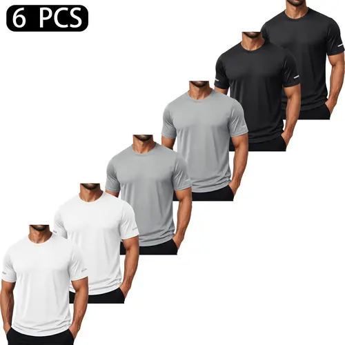 MAGCOMSEN 1/3/6 Pack Men's Workout Short Sleeve Swim UPF 50+ Sun Protection Athletic T-Shirt Crew Neck Dry Fit Gym Shirts,back to school,back to school shopping