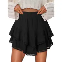 onlypuff Women's High-Waisted Butterfly Hem Cotton Pantskirts - Athletic Skirts, Casual Flowy Shorts, Ruffle Mini Skirts, Women's Fashion Going Out Bottoms, Summer Tennis Bottoms, Butterfly Hem Flow