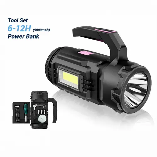 OGERY 9000mAh Rechargeable Flashlight, Up to 18 Hours Runtime Multi-Tool Camping Lantern with 983LM, Portable LED Camping Spotlight for Camping, Emergency, Outdoor Hiking,back to school,back to school haul