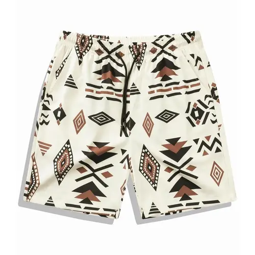 Men's Printed Casual Shorts - Quick Dry, Breathable, Regular Fit Bottoms with Short, Hawaii-Inspired, Novelty, Beachy, Multi-Colored Designs for Summer Beach Vacation Daily Wear, Short Men's Shorts, Hawaii-Inspired Men's Shorts