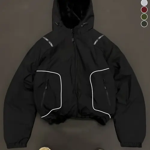 Men's strapped hooded jacket casual jacket, versatile regular version comfortable daily, street function wind, spring and summer out of the street, daily commute adaptation, trendy windproof versatile model Long Sleeve Striped