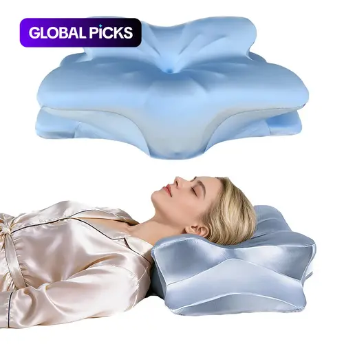 Contour Pillow, Double-Sided Memory Foam Pillow, Soft & Enlarged Pillow Surface, Fills Neck Space, for Side Sleepers, Removable and Breathable Pillowcase, Relaxes the Neck for Back Sleepers, Provides Hand Rest Area for Stomach Sleepers #GLOBAL PICKS
