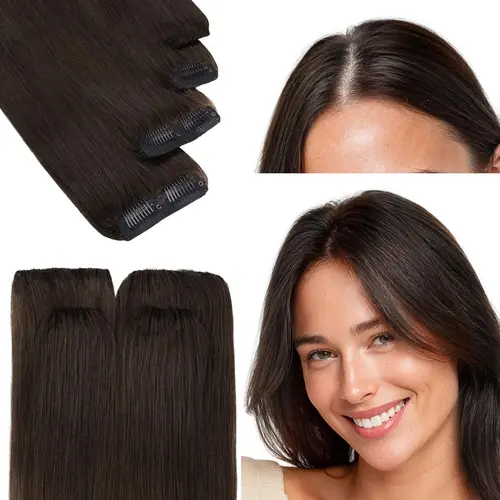 GOO GOO Scalp Hair Fill-Ins Clip-Ins Hair Extensions Natural Coverage for Thinning Areas Remy Human Hair Lightweight and Invisible Straight Natural Summer Hair summer hairstyles #summerwins