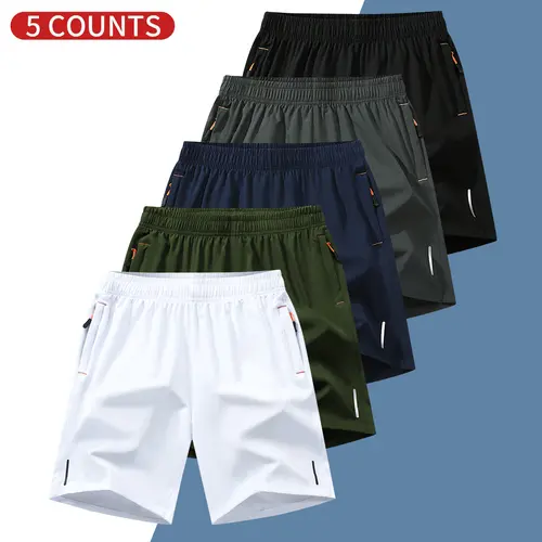 Men's Colorblock Fitted Active Polyester Shorts - Breathable, Quick-Dry Athletic-Cut Bottoms for Running, Summer Workouts, Men's Polyester Clothing