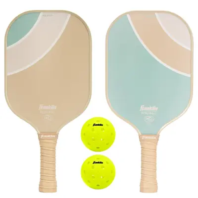 Franklin Sports 2 Player Ploy Paddle with Ball Set - Green/Tan