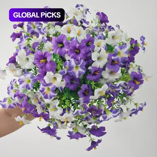 8-Pack Artificial Flowers for Home Decor, Mixed-Color Faux Floral Arrangements, Faux Flower Decorations, Decorative Outdoor Fake Flowers, No-Maintenance All-Year-Round Bloom, For Indoor and Outdoor Use #GLOBAL PICKS
