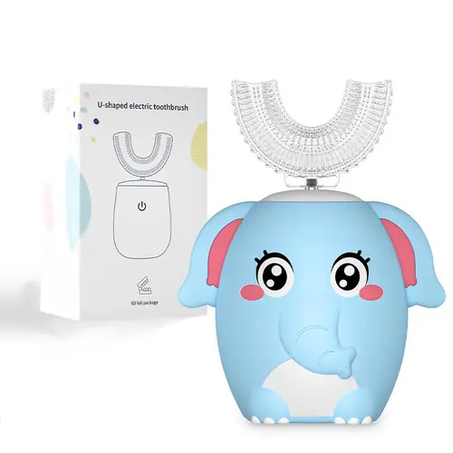 Kids Rechargeable Sonic U-Shaped Electric Toothbrush for Children, 6 Cleansing Modes, Full Mouth Coverage, Waterproof Battery-Powered Oral Hygiene Personal Care Appliance with EU Plug