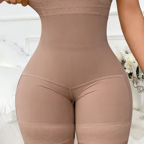 1 Count High Waist Shapewear Shorts, Fajas, Comfortable Shapewear Womenswear Breathable Smooth Zipper, Tummy Control Butt Lift Seamless Shapewear Bottoms, Shapewear Shorts Compression Lace Panties, Suitable For Training Or Sports, Faja Perfect Shaper