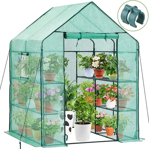 Sweetcrispy Portable Greenhouse with Powder-Coated Steel Frame & Extended Bottom - Garden Plant Supplies, Plant Enclosure, Cultivation Equipment, Indoor Gardening System for Easy Grow Indoor & Outdoor Use, Mini Greenhouses & Plant Germination Equipment, D