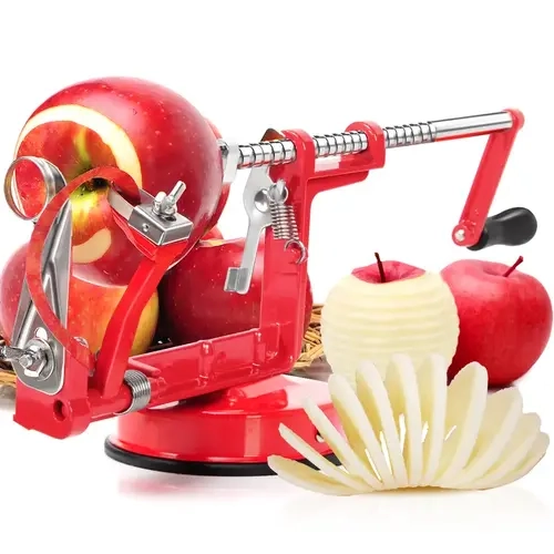 Apple Peeler Corer, Long lasting Chrome Cast Magnesium Alloy Apple Peeler Slicer Corer with Stainless Steel Blades and Powerful Suction Base for Apples and Potato