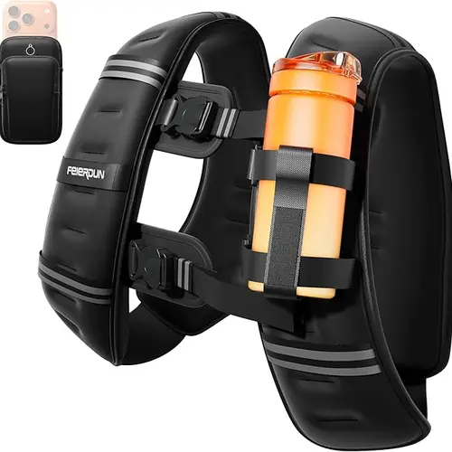 FED Fitness Feierdun Series WV1 Weighted Vest Kit - Workout Fitness Equipment with Phone Holder, Hydration Pocket, 8lb/12lb/20lb Options for Running, Weight Training, Workout Weight Vest