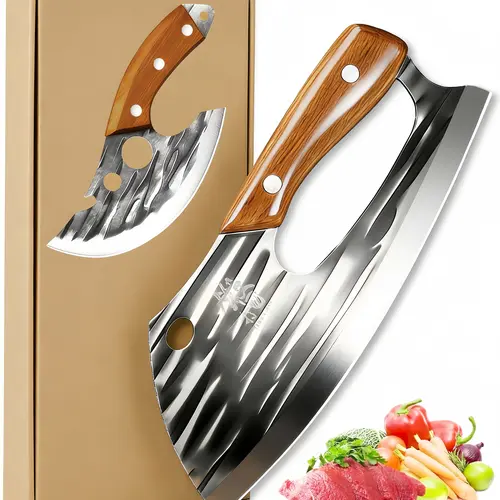 【Buy 1 Get One 1】 Kitchen Knife 8-inch Meat Cutting Knife Set, for cutting meat, deboning, trimming chicken breasts, slicing, hand-forged butcher's labor-saving wrist-protecting meat knife | Lightweight meat cutting tool | Professional kitchen , BBQ knife