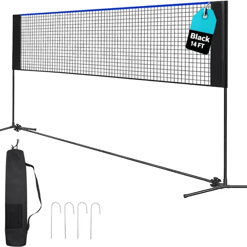 Sweetcrispy 10ft Volleyball & Badminton Net Set - Portable Height-Adjust Rustproof Tubing Frame, Outdoor Ready, Beach Suitable, Long-Lasting, Stakes Included, Multi-Size Option, Backyard Use