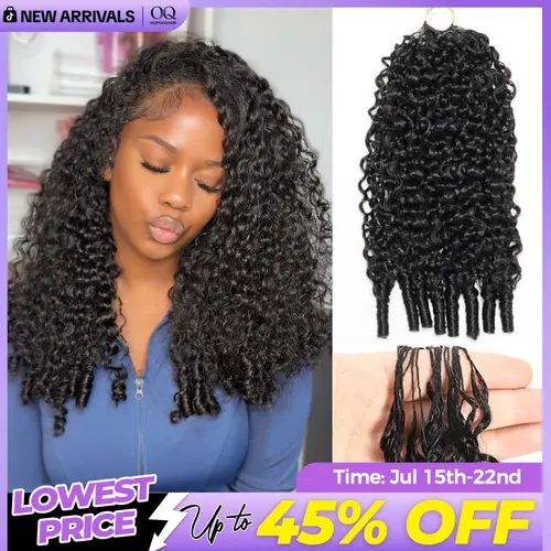 OQ HAIR Crochet Human Hair Burmese Curly Braiding Hair Bundles 50g Knotless Pre-Separated Invisible Crochet Hair Extensions #DealsForYouDays