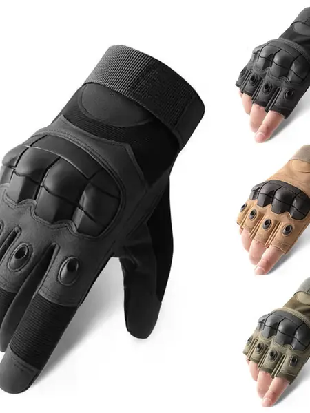 Hard Knuckle Half-Finger Tactical Gloves for Men & Women, Breathable Microfiber Leather for Hiking, Work & Outdoor Sports