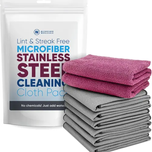 Claro Stainless Steel Cleaner Cloth 8-Pack – Microfiber Cleaning Cloths for Appliances, Sinks & Fridge | Lint-Free Streak-Free Stainless Reusable Alternative to Chemical Cleaners