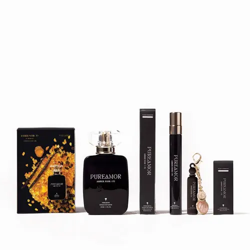 PUREAMOR Amber Noir P2 Pheromone Perfume for Women - Midnight Amber Gourmand Floral Fragrance, Spicy Pear Opening, Coffee Jasmine Vanilla Notes, 2ml/12ml/30ml Single Item