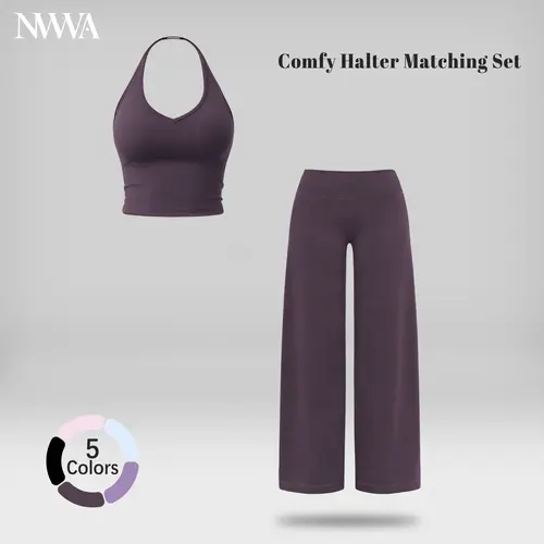 Women's 2-Piece Stretchy Athleisure Sportswear Set - Strappy V-Neck Crop Top, Straight-Leg Pants, Workout & Gym Sets for Women, Ideal for Yoga & Casual Outings,summerwins