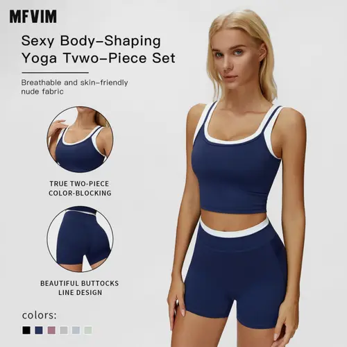 Two-Piece Set Women’s Solid Backless Camisole Tank Top & High Waisted Shorts Tracksuit Set, Sleeveless Spaghetti Strap Crop Top & Skinny Shorts, Ladies Sportswear for Indoor & Outdoor Wear, Gymwear,summerwins,travel essentials,camping essentials