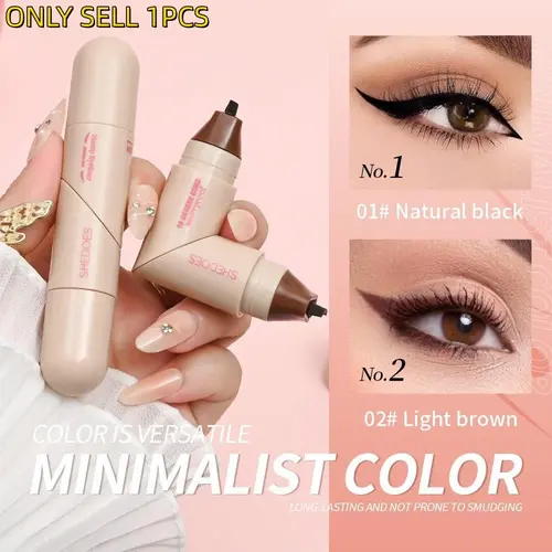 Rotating Winged Eyeliner Stamp Pen, Winged Eyeliner Tool, Dual-Head Design for Precise Cat Eye & Winged Liner, Waterproof Smudge-Proof Formula, Quick-Drying for Busy Days, Smudge Resistant Eyeliner