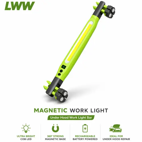 LWW 2026 Upgraded Rechargeable COB LED Work Light Bar - Base, Hook & Hang Light, USB Power Bank, Flashlight, Inspection Lamp, Magnetic Hook, Tools & Gadgets, Men's Work Accessories, Cool Gadgets for Adults, Car Repair Use, Outdoor Gadgets