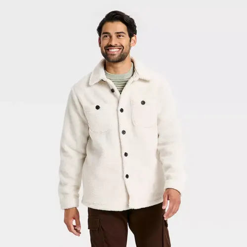 Men's Vintage High Pile Full Button Jacket - Goodfellow & Co