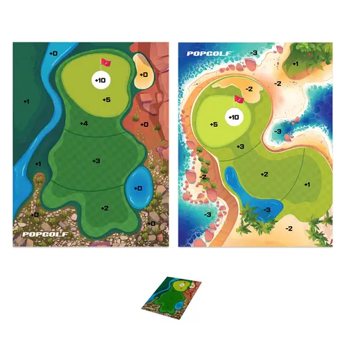 Popdarts Swaptop™ Golf Board Game, Unisex Golf Gadgets for Ages 5+, Indoor/Outdoor Play with 2 Courses, Two Courses