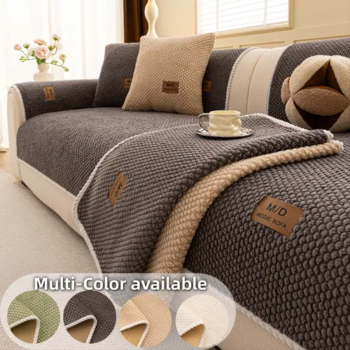Luxury Thick couch Cover, 1 PC Soft Textured Couch Seat Pad, Non-Slip Washable Sofa Protector Mat, Pet-Friendly Modern Sofa Cover, Removable Washable Covers for Sectional, Loveseat & 3-Seater Couch, Sofa Slipcover, Sofa Couch Covers