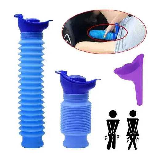 Urinal Car Urinal Bucket 750 ML Portable Reusable Shrinkable Standing Urine Leak Feature for Travel Camping Outdoor Use Adult Model 750ML