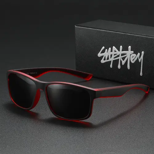 Supkley Trendy Polarized Square Frame Sunglasses, Sun Protective Sunglasses, Casual Sunglasses with Tac Coating Lenses, UV Protection for Outdoor Activities, Anti-Slip Design for Everyday Wear, Modern Trendy Sunglasses, Trendy Styling Sunglasses