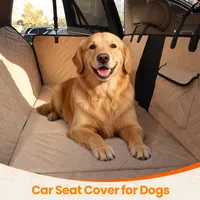 【DealsForYouDays】 Dog Car Seat Cover for Large Dogs, Full-Cover Waterproof Back Seat Protector, Foldable, Beige/Black Summervibes petlovers summerwins