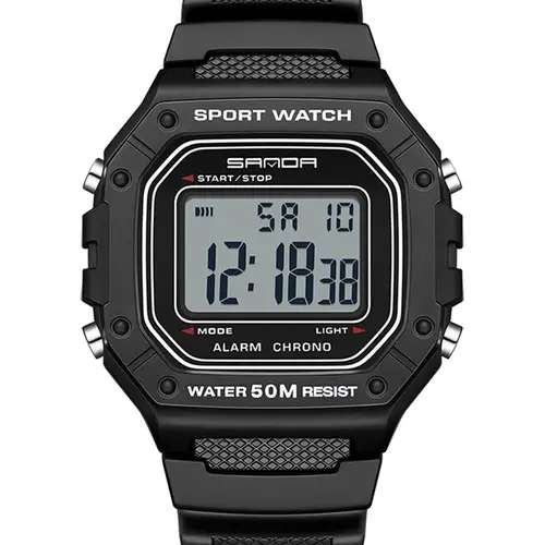 SANDA Fashion 2156 Men's Electronic Watch Movement Rectangular Sports Modern Waterproof Watch Waterproof Watches LED Display Screen Dial Men's Electronic Watch With box Digital Display Fashionable Digital Watch Sporty Waterproof Watch Digital Wristwatch